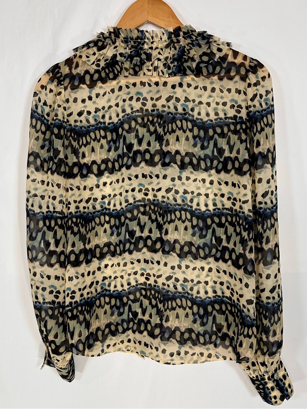 Ulla Johnson Clio Blouse Silk Ruffle Long Sleeve Boho Luxury Sz 4 Capsule - Picture 5 of 9
